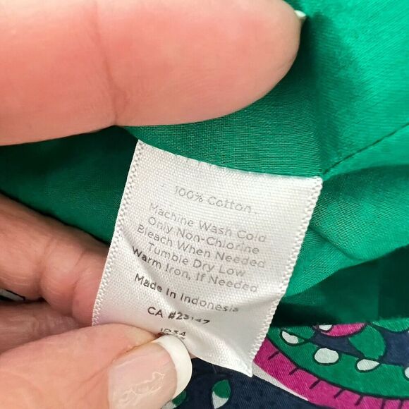 Talbots Petite Skirt Size 12P Pink Paisley Fully Lined 100% Cotton Colorful - Picture 10 of 10